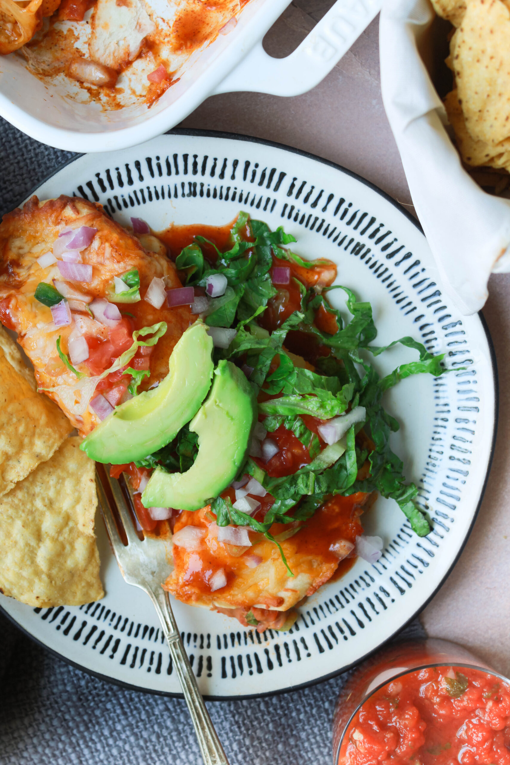 Refried Beans Enchiladas