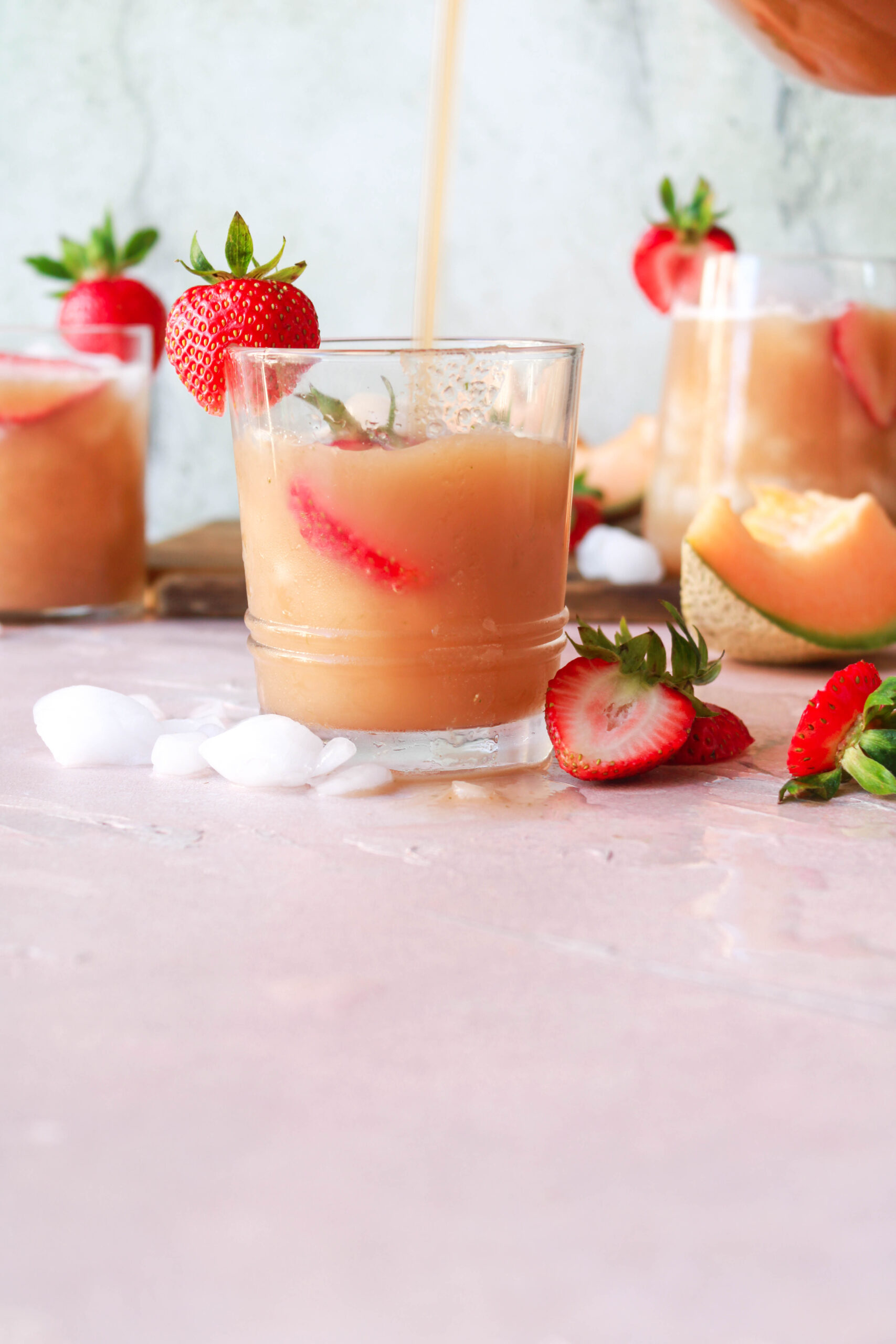 Homemade Cantaloupe and Strawberry Juice - 29