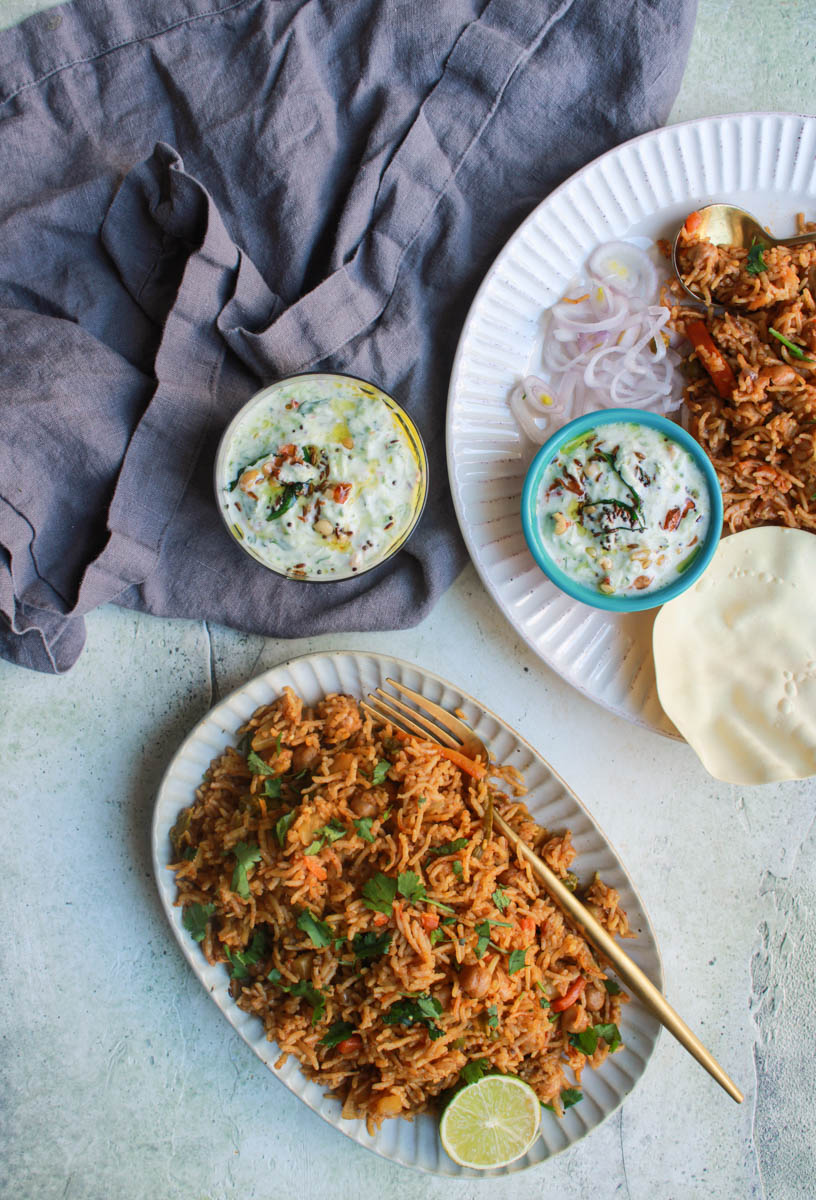 One Pot Chole Pulao | Chickpea Pulao - The Whisk Addict