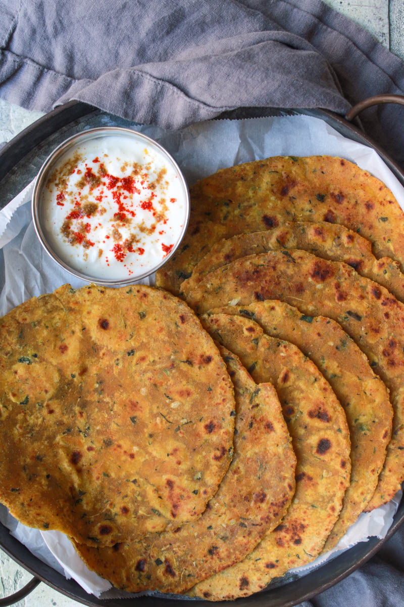 Zucchini and Paneer Parathas