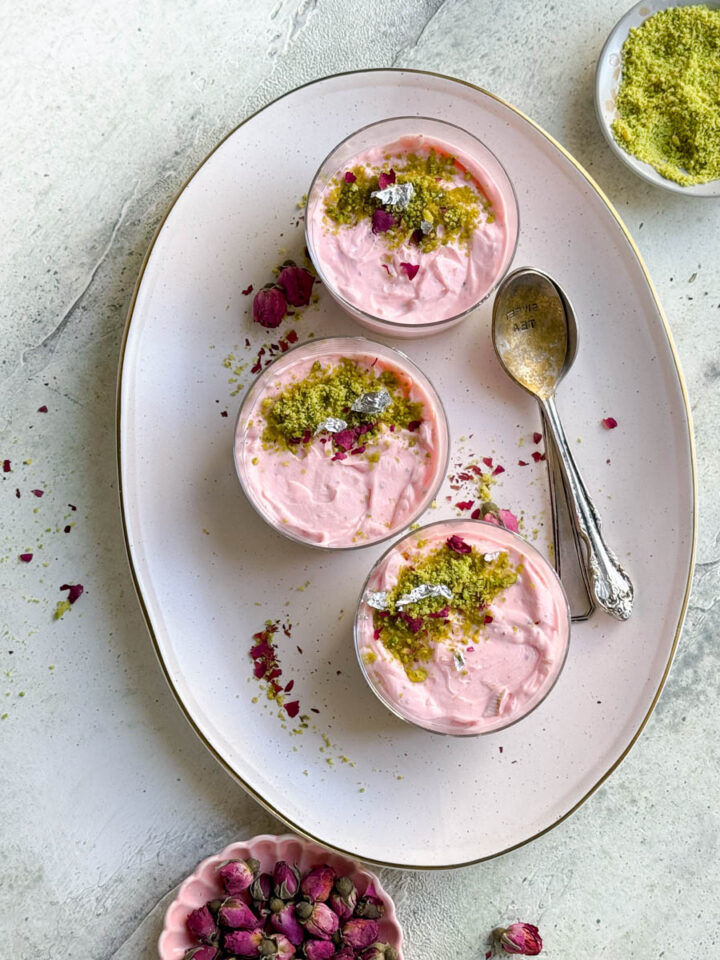 Rose Gulkand Shrikhand Cups