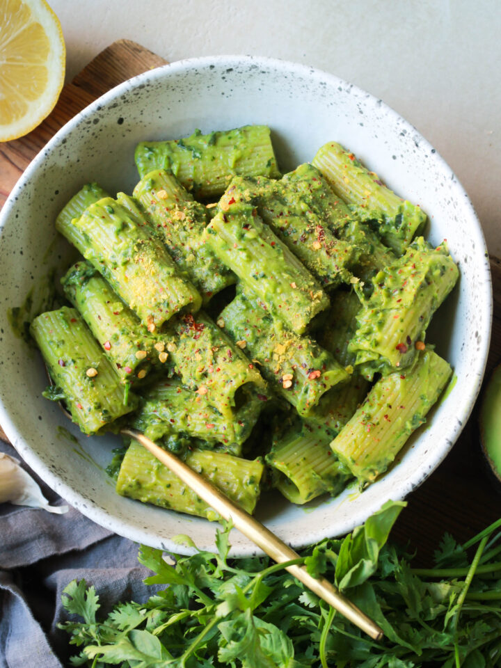 Avocado Pesto Pasta | Creamy Avocado Pesto Pasta | Vegan Avocado Pesto Pasta